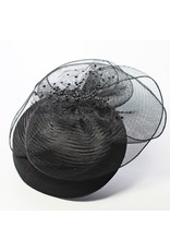 fH2 Regal Black Feather Hair Fascinator with Cloche Hat and Beads