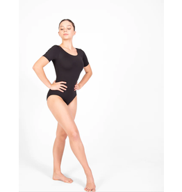 Body Wrappers Short Sleeve Black Plus Leotard