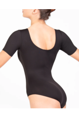 Body Wrappers Short Sleeve Black Plus Leotard