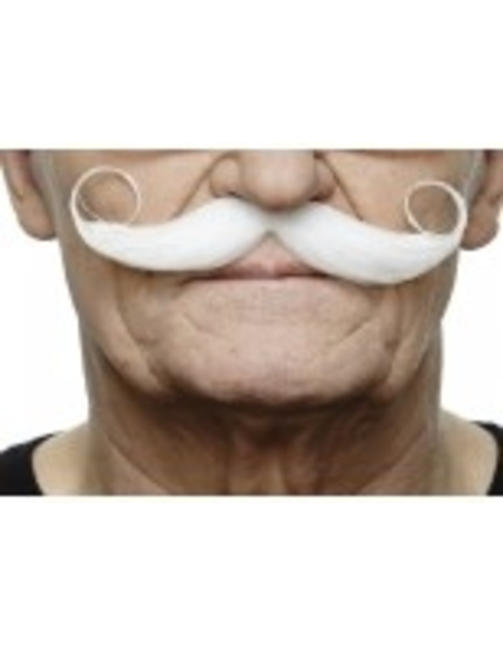 European Moustaches 13cm x 4cm White Moustache