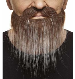 European Moustaches Brown/White Moustache and Beard