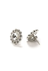 fH2 19mm Crystal Flower Stud Earrings