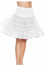 Leg Avenue Knee Length Layered Petticoat Skirt - White