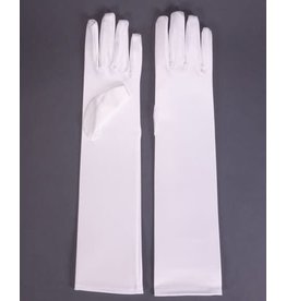 fH2 Children's Elbow Length White Satin Gloves