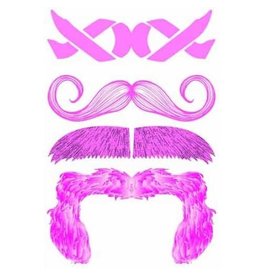 Stachetats Temporary Moustache Tattoo - Pink Fuman