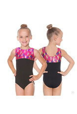 Eurotard Celebration Color Block Fuchsia Swirl Leotard