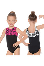 Eurotard Pink Zebra Print Color Block Leotard