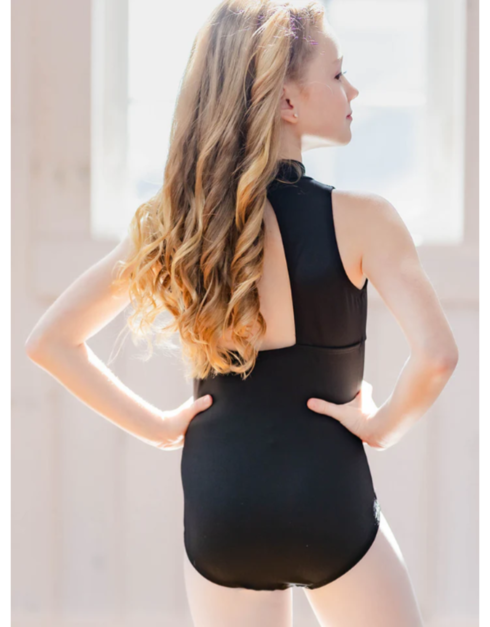 Body Wrappers Black High Neck Leotard