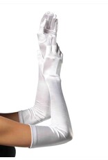 Leg Avenue Extra Long Satin Gloves White