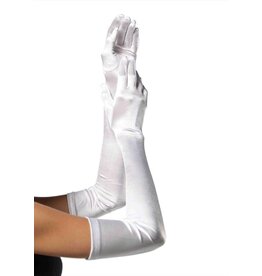 Leg Avenue Extra Long Satin Gloves White