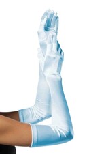 Leg Avenue Extra Long Satin Gloves Light Blue