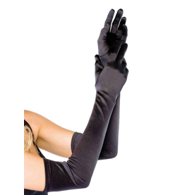 Leg Avenue Extra Long Satin Gloves Black