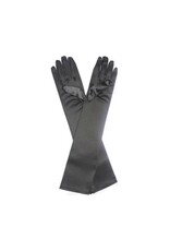 fH2 Long Black Satin Gloves