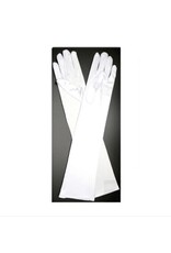 fH2 Long Satin Gloves White