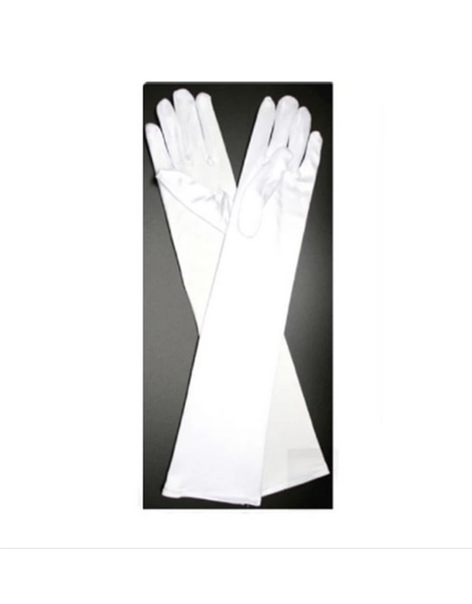 fH2 Long Satin Gloves White