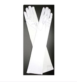 fH2 Long White Satin Gloves