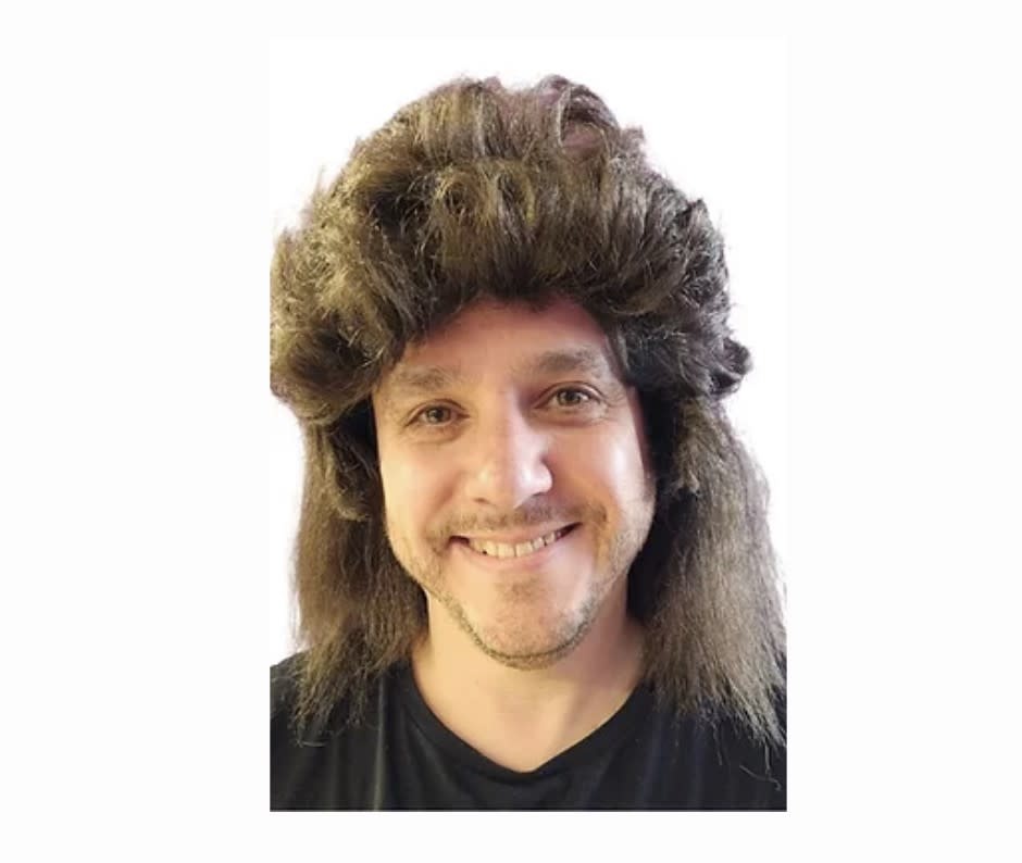 Mullet Wig Streaked Blonde/Brown main image 1