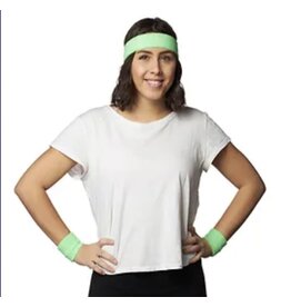 HM Smallwares 80's Headband and Wristlet Set Neon Green