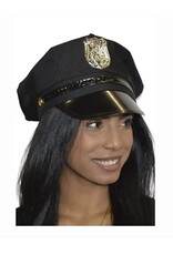 HM Smallwares Police Hat w/Badge Black
