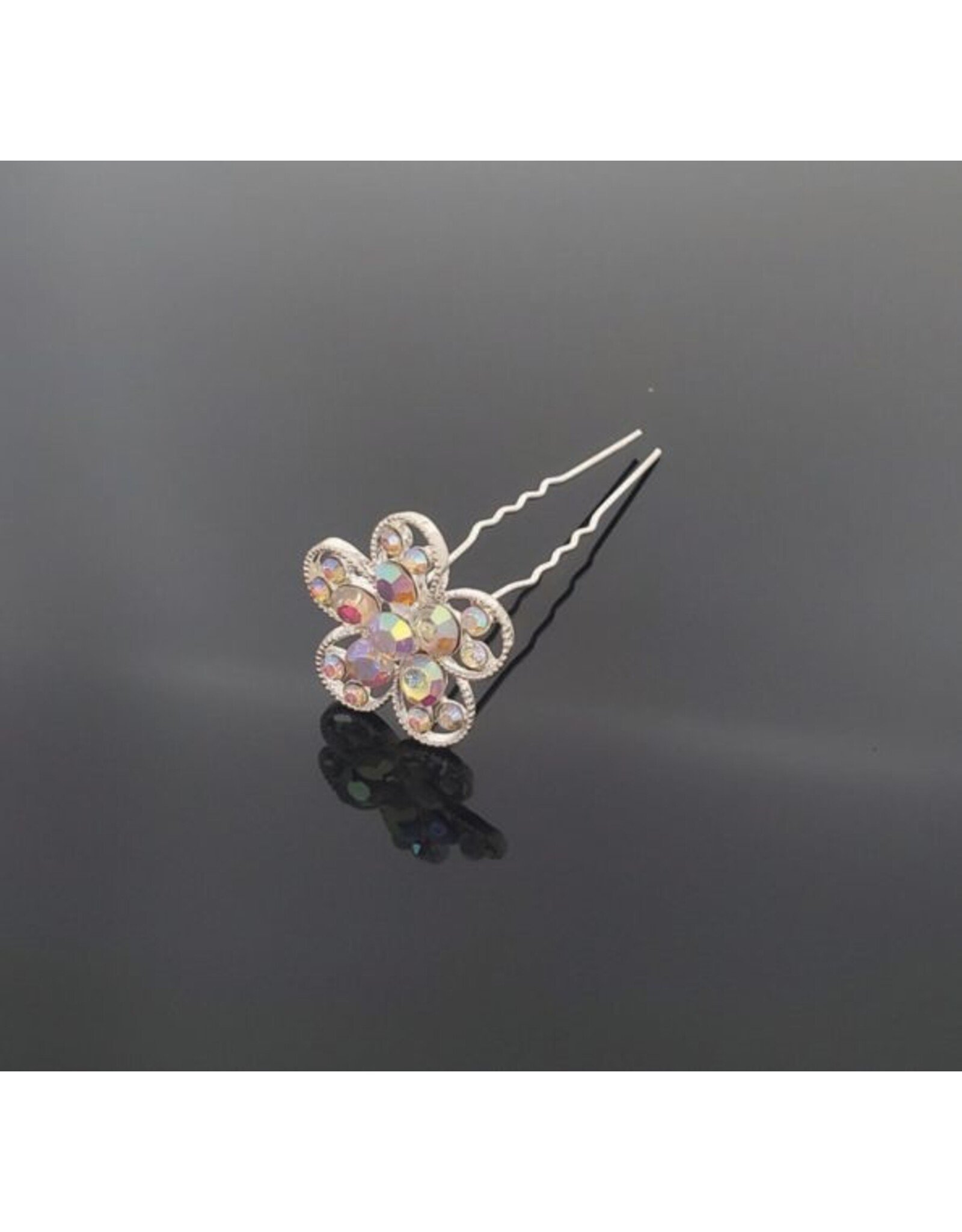 fH2 Rhinestone Flower Hair Pin