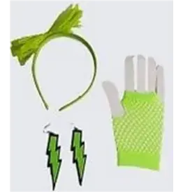 HM Smallwares 80's Glam Rock Accessory Set Neon Green