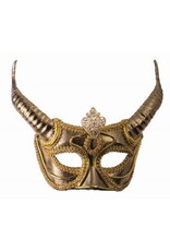 Forum Novelties Inc. Half Mask with Horns Gold