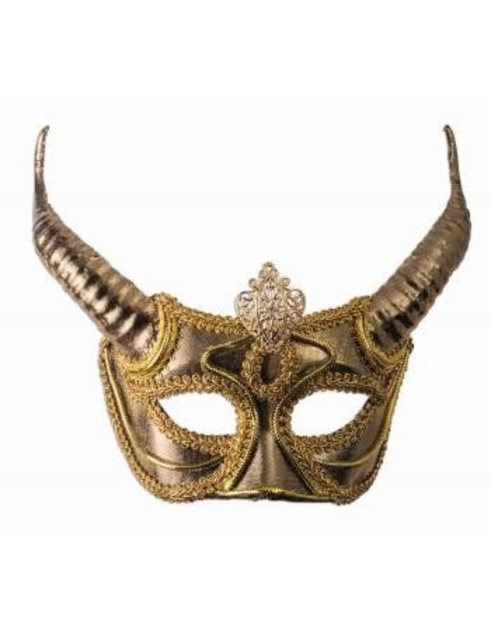 Forum Novelties Inc. Half Mask with Horns Gold
