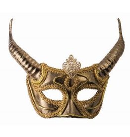 Forum Novelties Inc. Half Mask with Horns Gold
