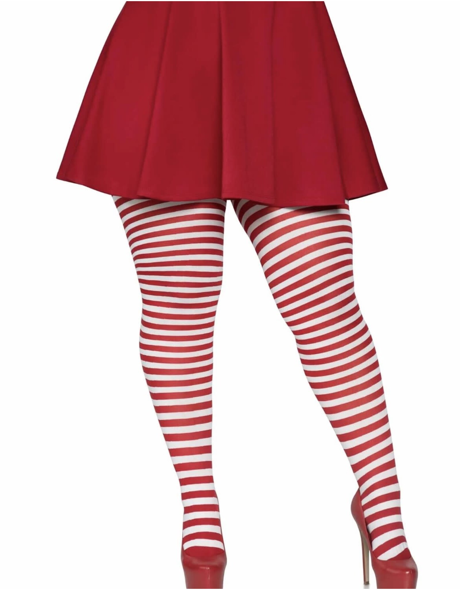 Leg Avenue Striped Red and White Tights