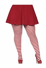Leg Avenue Striped Red and White Tights