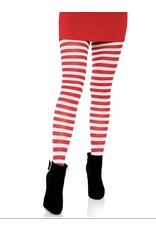 Leg Avenue Striped Red and White Tights