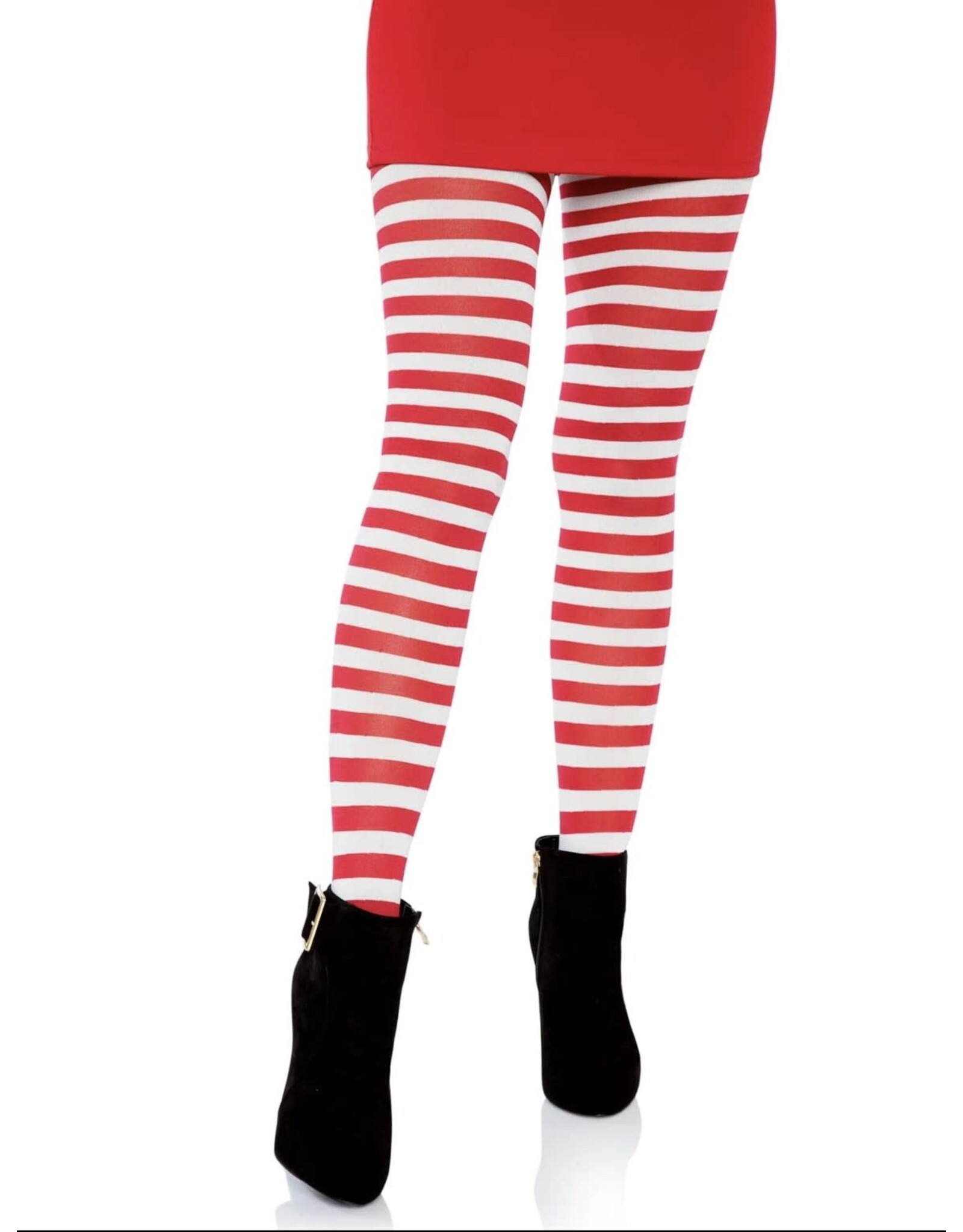 Leg Avenue Striped Red and White Tights