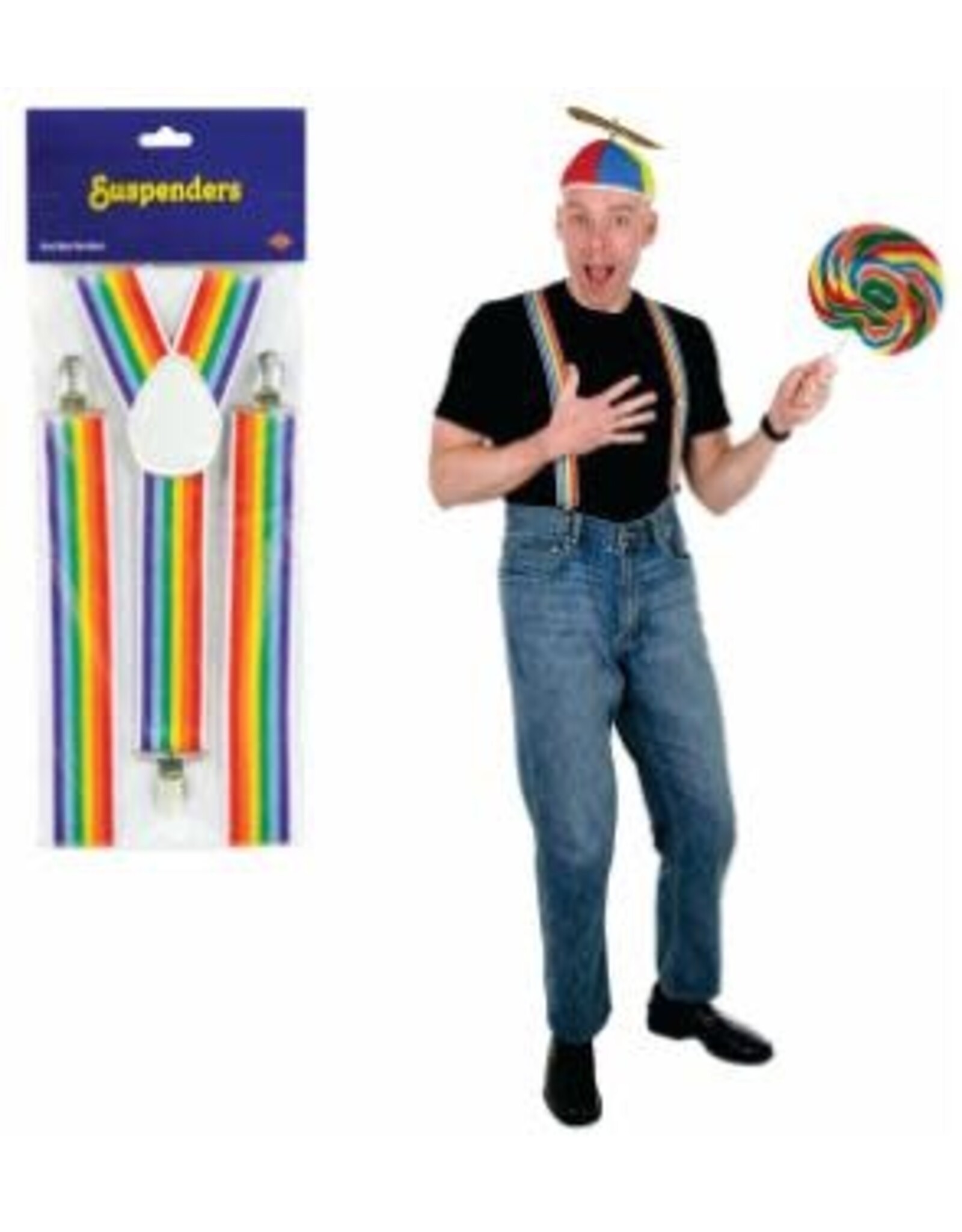 Beistle Suspenders Rainbow