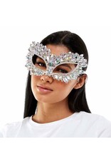 KBW Rhinestone Silver Half Mask