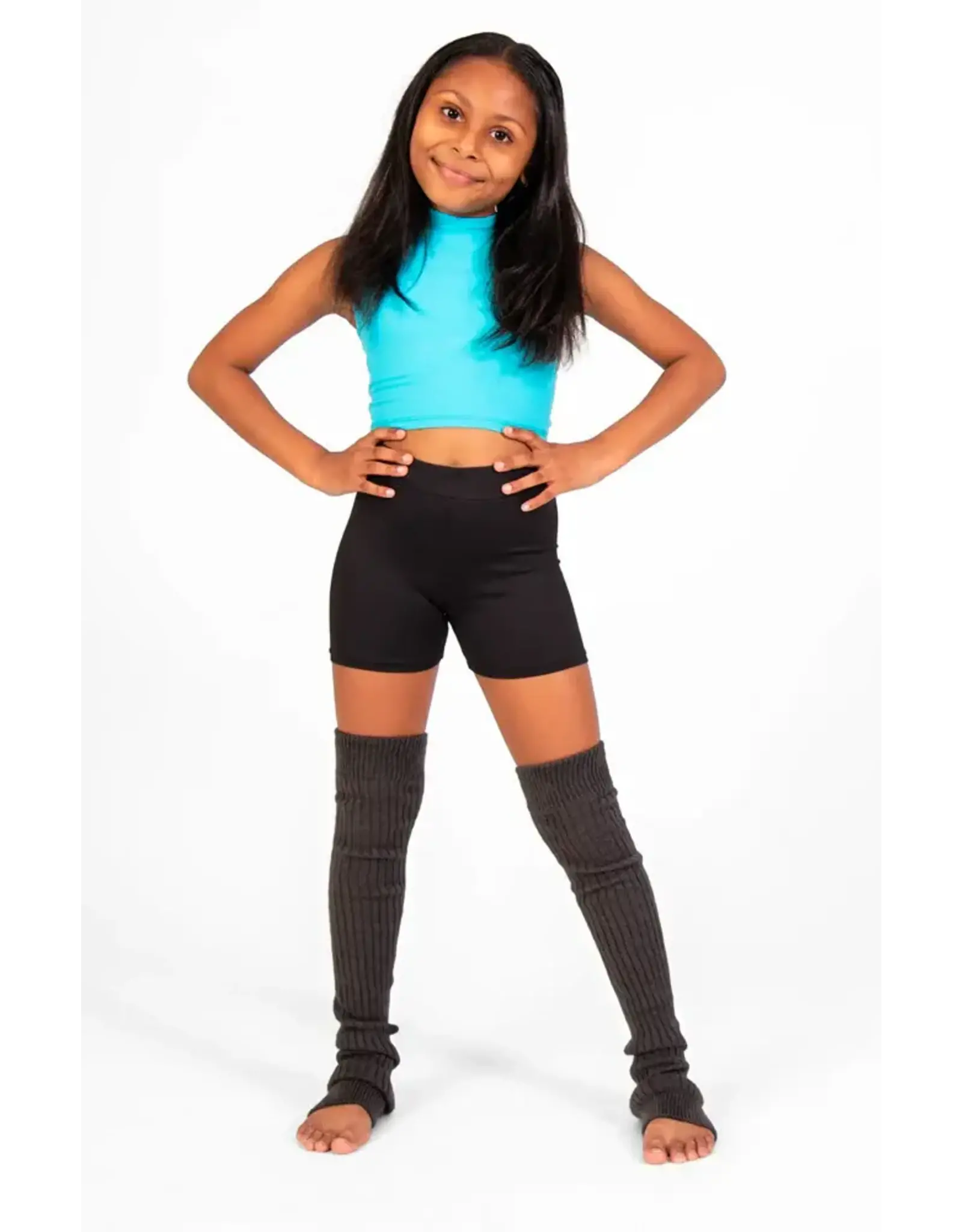 Body Wrappers Mock Neck Pullover Turquoise