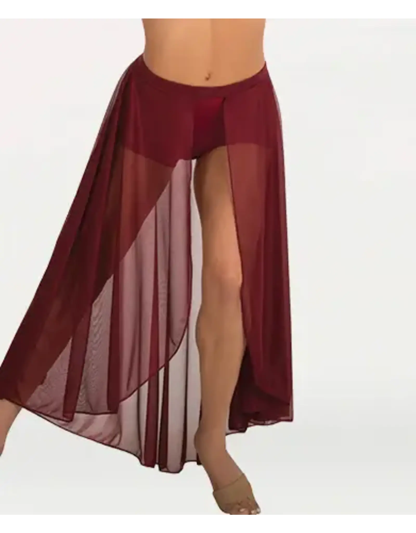 Burgundy chiffon skirt online