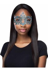 Fun World Mask with Glitter Gems - Blue