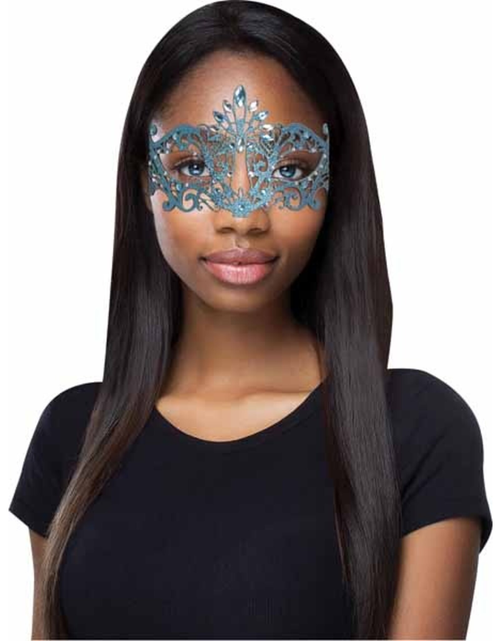 Fun World Mask with Glitter Gems - Blue