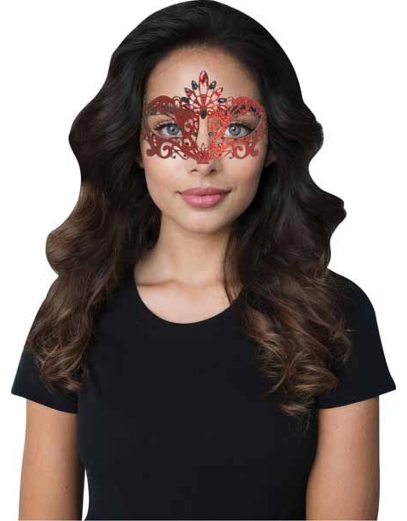 Fun World Mask With Glitter Gems Red