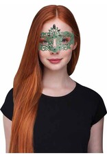 Fun World Glitter Mask with Gems - Green