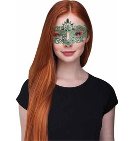 Fun World Glitter Mask with Gems - Green