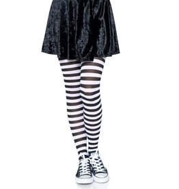 Leg Avenue Striped Tights Black and White One Size