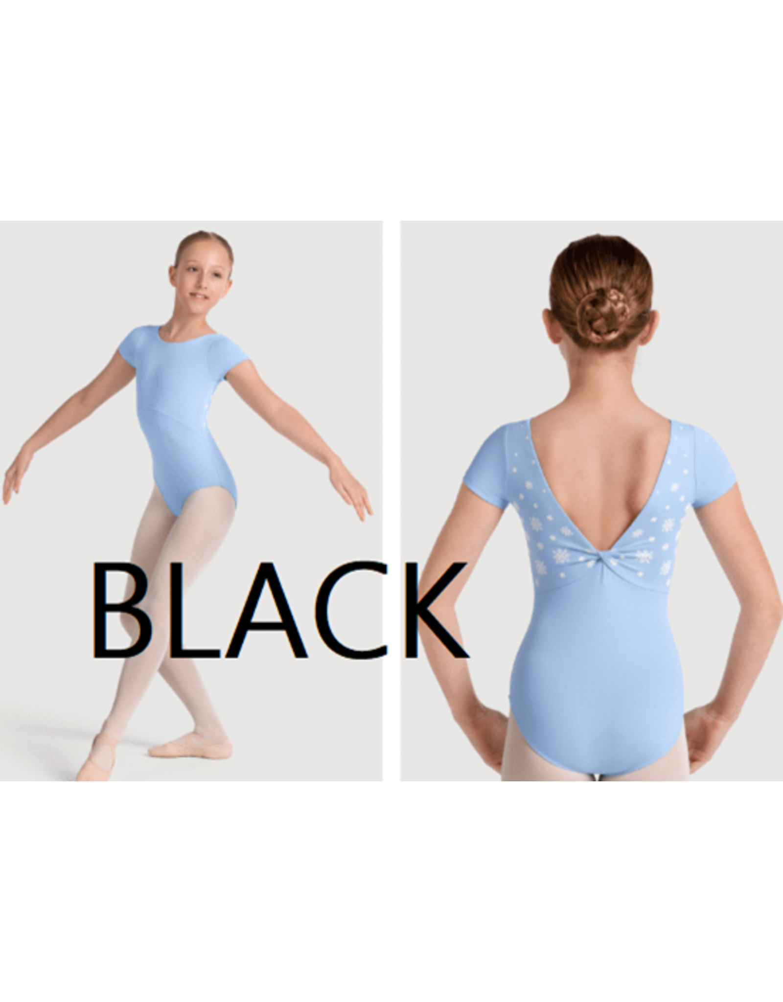 Mirella Children's Kaleidoscope Leotard with Twist Back BLACK
