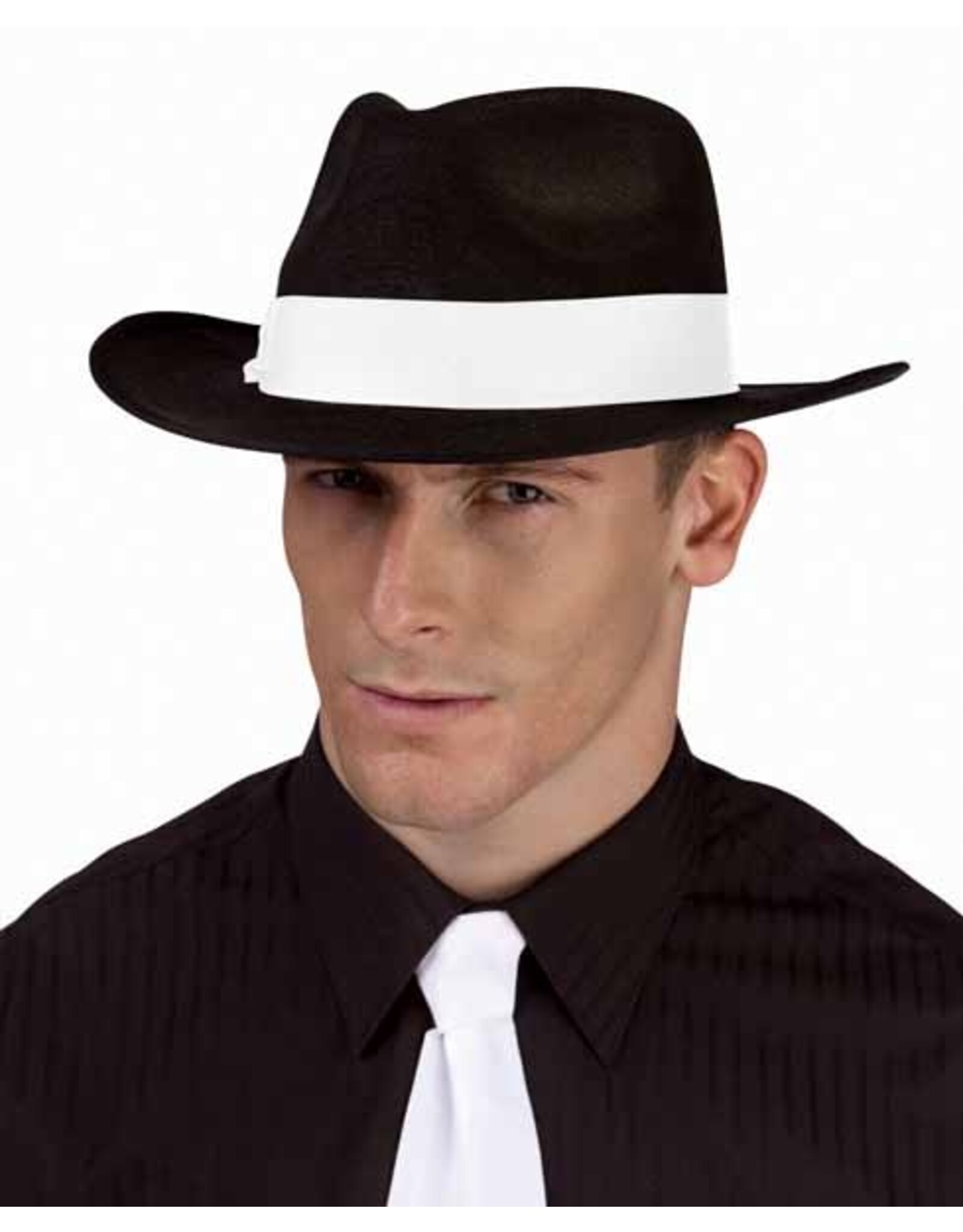 Fun World Black Fedora with Black Ribbon