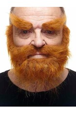 European Moustaches Moustache, Beard, and Eyebrows Set Red