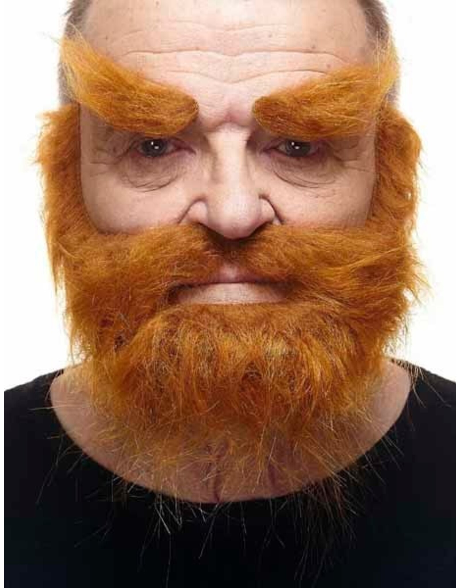 European Moustaches Moustache, Beard, and Eyebrows Set Red