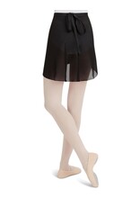 Capezio Elegant Black Georgette Wrap Skirt