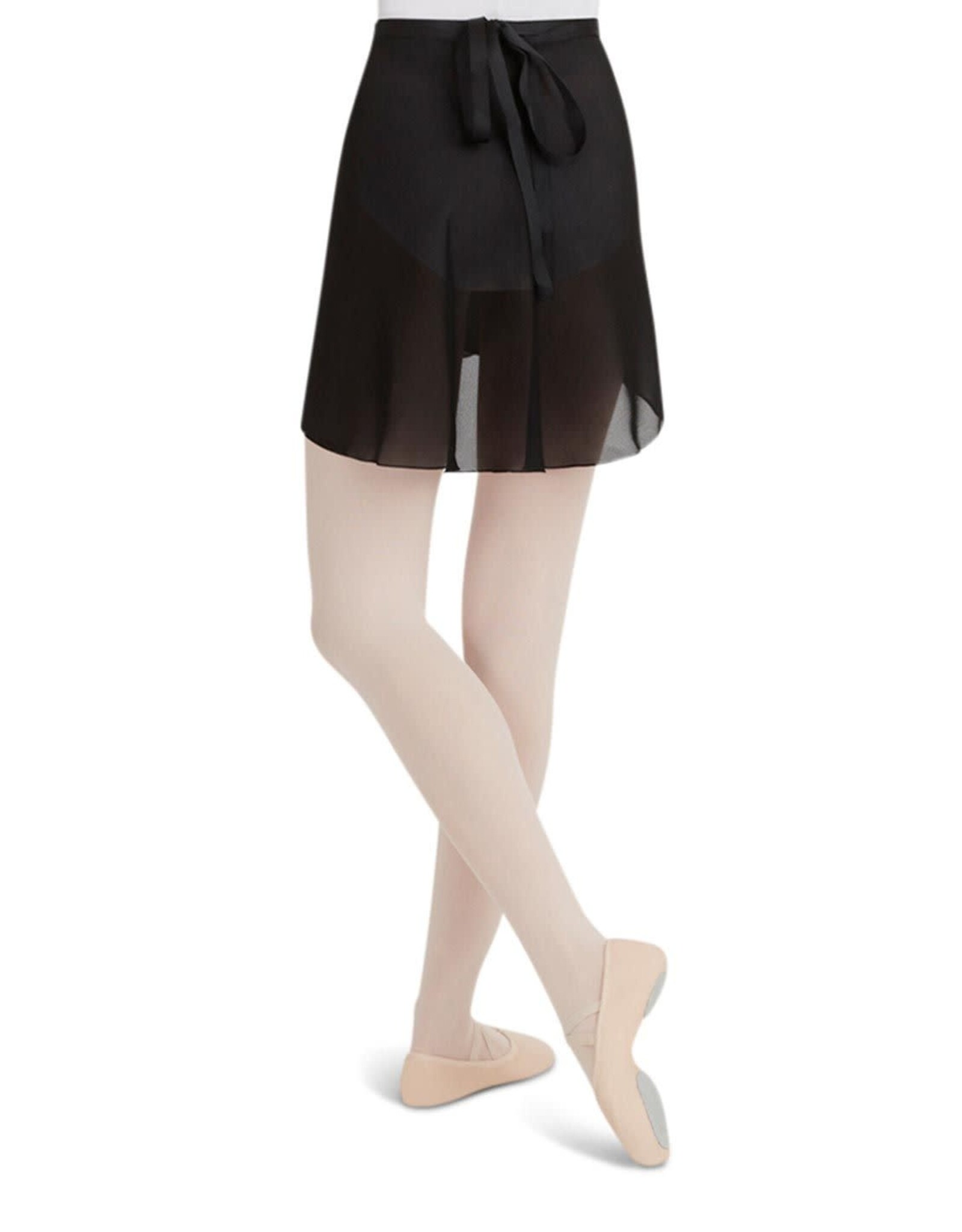 Capezio Elegant Black Georgette Wrap Skirt