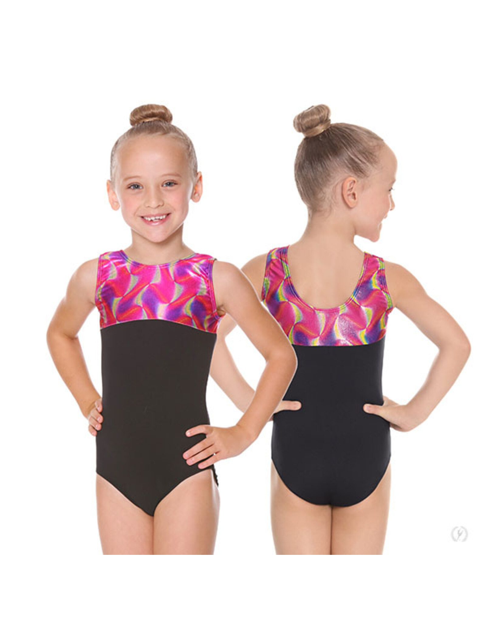 Eurotard Celebration Color Block Fuchsia Swirl Leotard