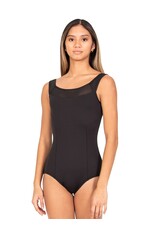 Body Wrappers Mesh Neckline Black Leotard